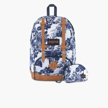 Mochila Jansport Baughman Floral Indigo + Estojo