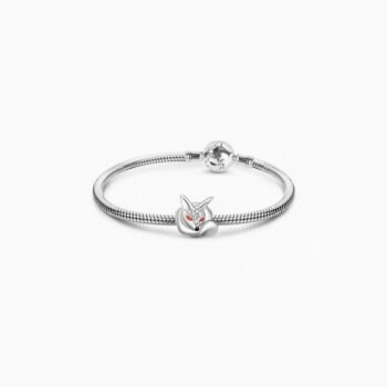 Pulseira Pandora Moments Snake Chain com Charm Raposa Brilhante